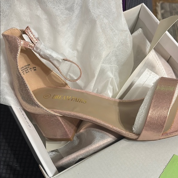 Elegant Rose Gold Block Heel Sandals (009) - Picture 5 of 5